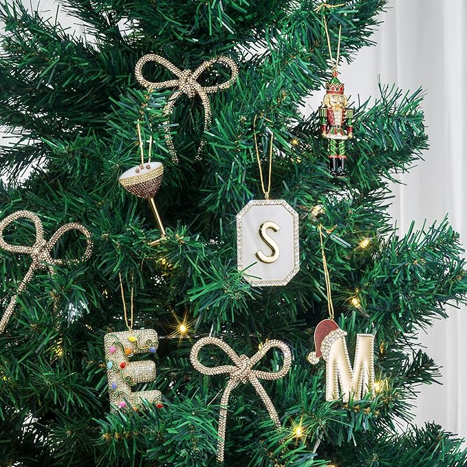 2025 Christmas Initial Ornaments | Letter H Ornaments for Xmas Tree|Hanging Ornament Gift for Mother Best Friends Sister Wife