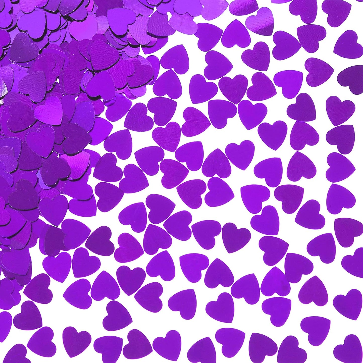 Purple Love Heart Table Confetti - Valentines Day Party Foil Metallic Sequins Sprinkles Decorations, 60g