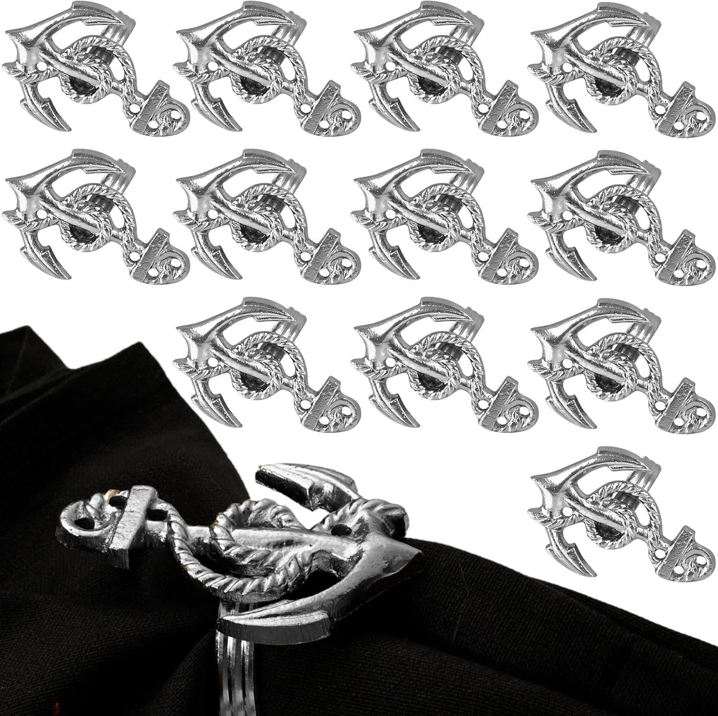 Silver Napkin Rings Set of 12 - Durable & Versatile, Elegant Metal Napkin Rings for Table Settings, Special Occasions, Easter Table Decor & Gift Giving Ideas Silver- ALPHA Living HOME