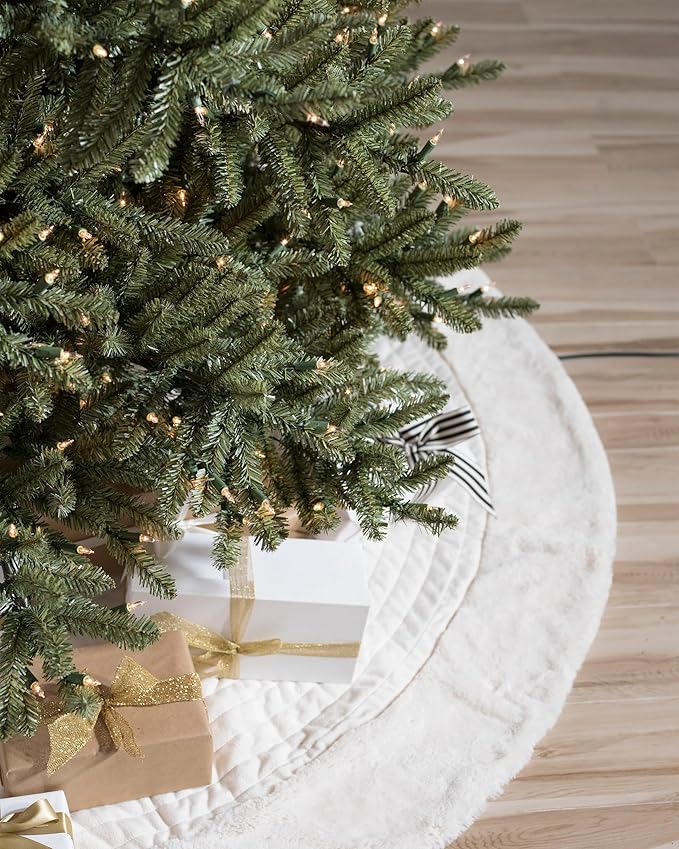 Balsam Hill 7ft Pre-Lit Classic Blue Spruce - Artificial Christmas Tree with 850 Clear Incandescent Lights, Easy Plug Technology, Premium Stand for Indoor Holiday Decorating