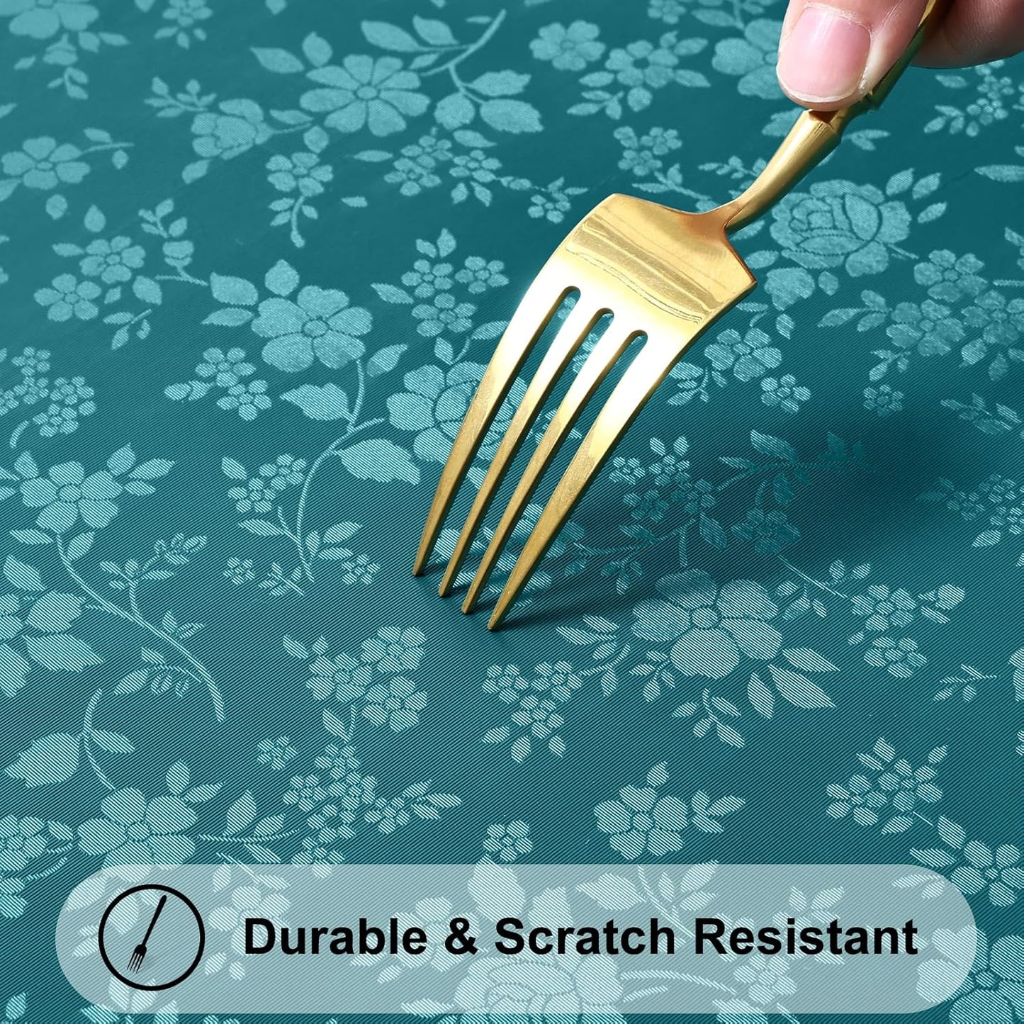 Smiry Rectangle Table Cloth, Waterproof Heavy Duty Vinyl Tablecloths, Wipeable Washable Table Cover for Kitchen and Dining Room (Emerald Green, 60" X 120")