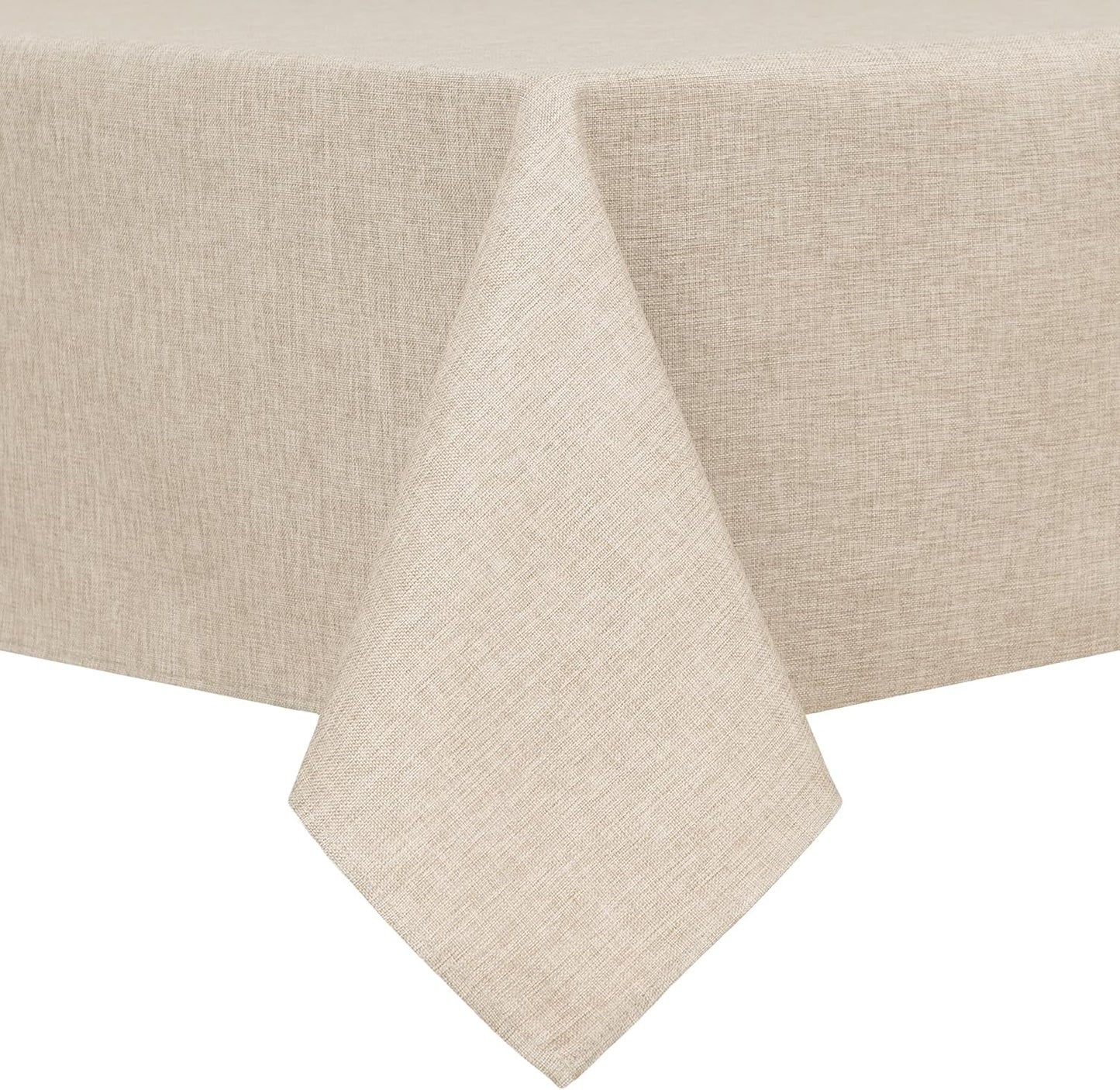 Hiasan Faux Linen Square Tablecloth - Wrinkle and Stain Resistant Washable Table Cloth for Kitchen Dining Room Holiday Table Cover for Party Dinner, Beige, 70 x 70 Inch
