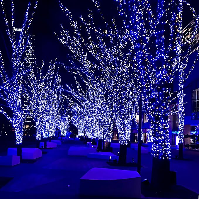 Extra Long 264Ft 800 LED Christmas Lights with Timer, Green Wire Fairy Starry String Lights Plug in, 8 Modes and Memory, forIndoor Outdoor Xmas Tree Wedding Party Decoration,Blue