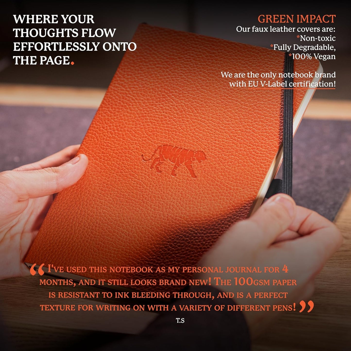 Dingbats A5 Wildlife Dotted Notebook Journal - Premium Vegan Leather Softcover Executive Journal for Women & Men - Work, Note Taking, Writing & Travel