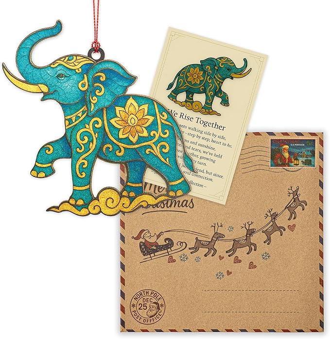 Friend Gift for Women - Friendship Gifts for Women - Elephant Gift for Girls - Friend Ornaments - Christmas Ornament 2025 - White Elephant Gifts - Xmas Tree Funny Decoration, Exchange