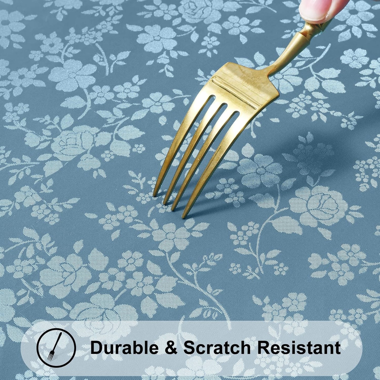 Smiry Rectangle Table Cloth, Waterproof Heavy Duty Vinyl Tablecloths, Wipeable Washable Table Cover for Kitchen and Dining Room (Stone Blue, 54" X 78")