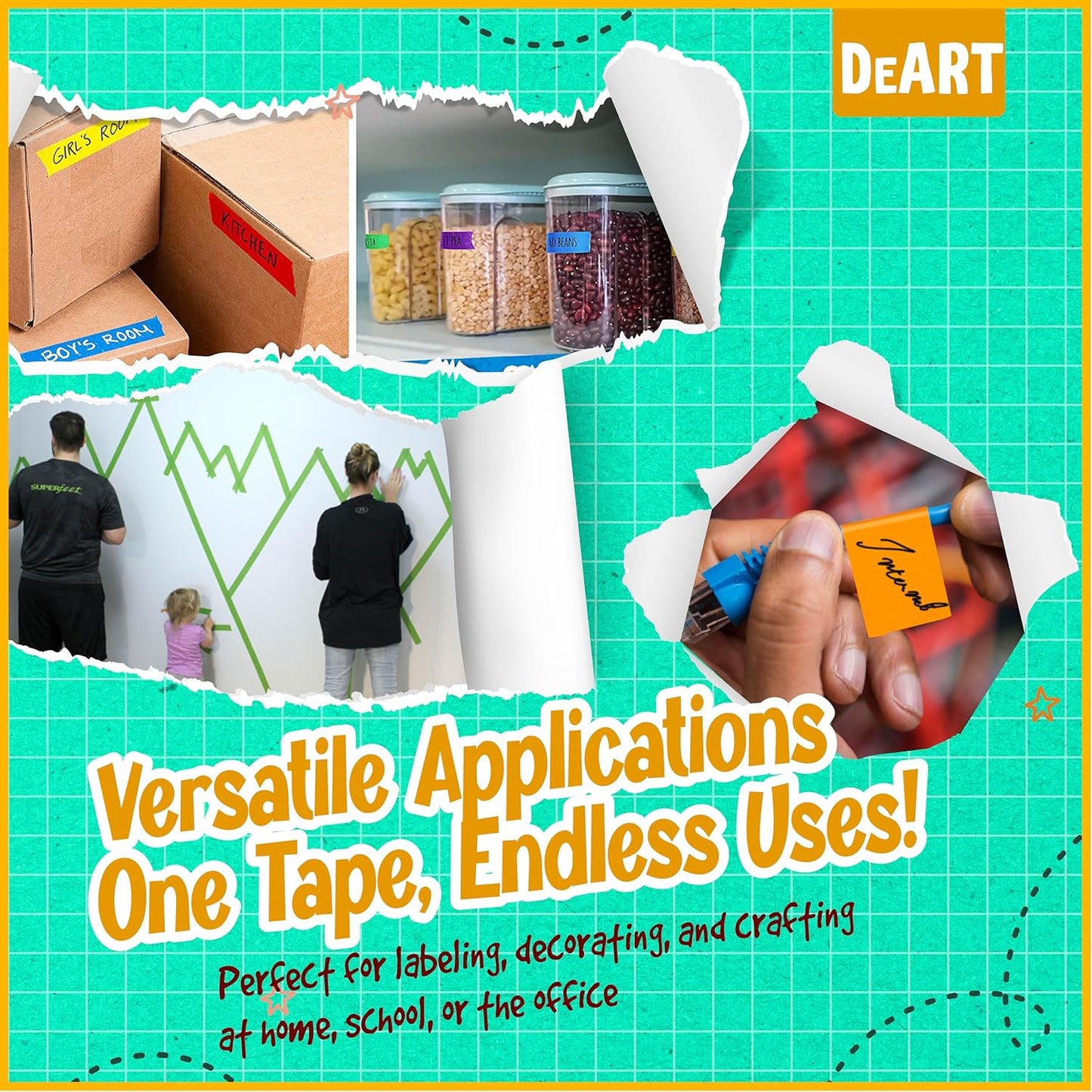 12 Pack Colored Masking Tape, 396 Ft x 0.6 inch Mini Colored Painters Tape for Arts & Crafts Labeling or Coding, Kids Art Supplies Color Tape Rolls, washi-scale Colorful Masking Tape, DIY Artist Tapes