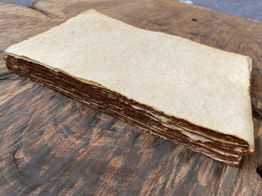 Wanderings Handmade Antique Deckle Edge Blank Paper - 8.25 x 11.7 - A4 Size Package of 50 - Recycled Watercolor Mixed Media Loose Leaf Paper for Writers Invitations Crafts - Thick 150 GSM