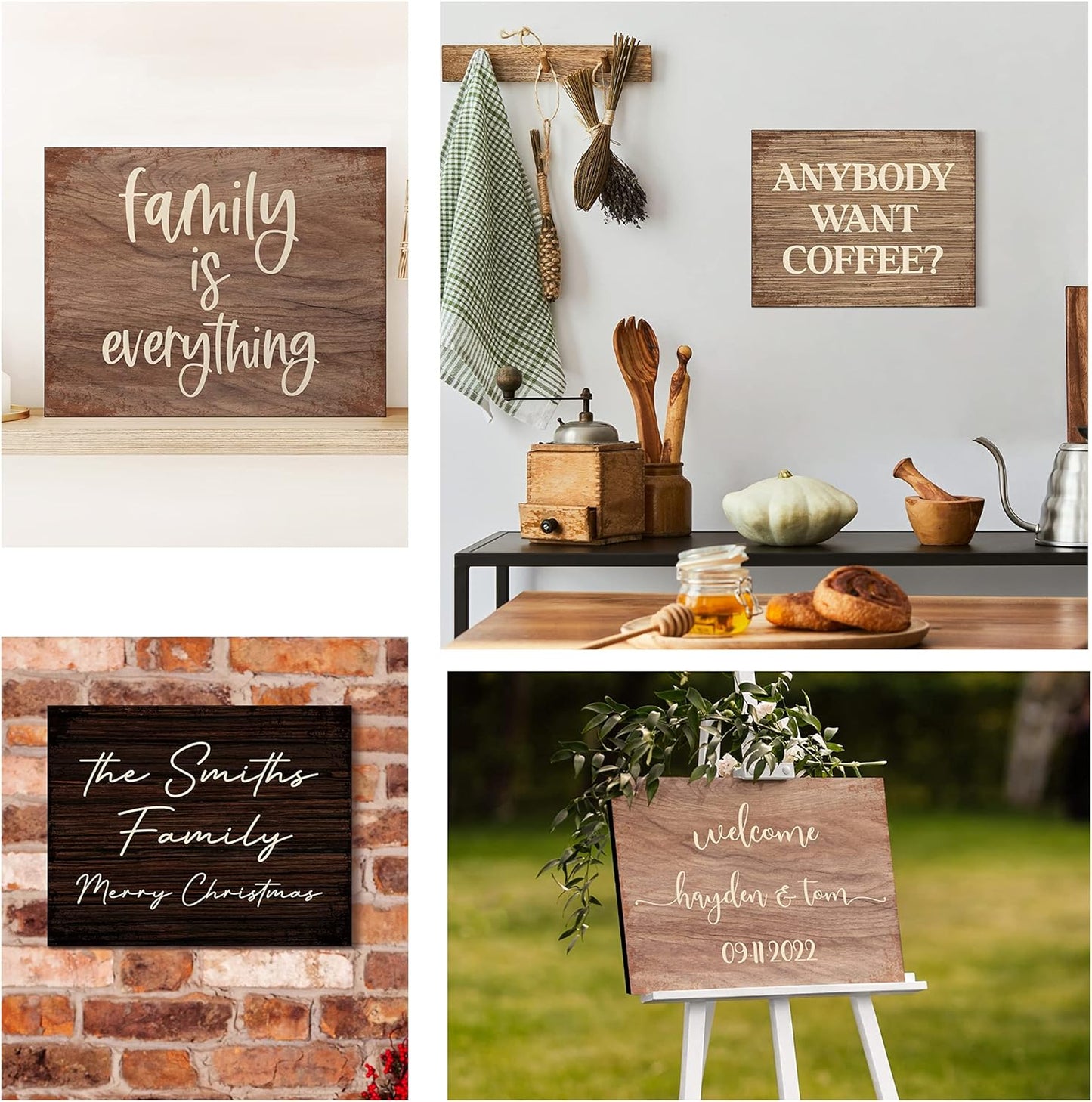 Personalized Signs for Home, Custom Sign with Any Text, 3 Sizes - 12 Background Options & 8 Fonts - Customizable Sign 14X11