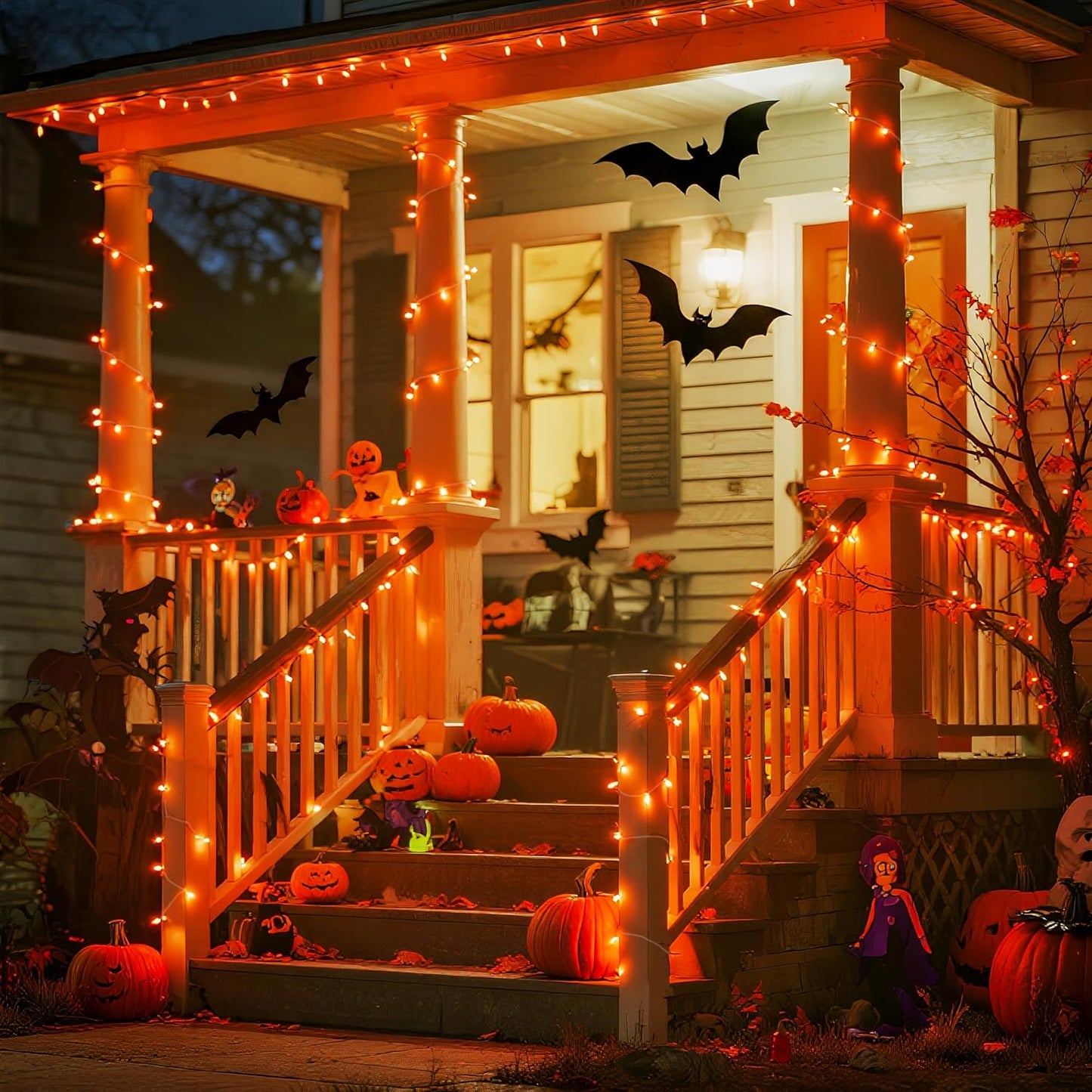 JMEXSUSS 600 LED Orange Lights for Halloween Decorations, Halloween String Lights Outdoor, Orange String Fall Light Plug in for Indoor Room Tree Yard Party Fall Decor