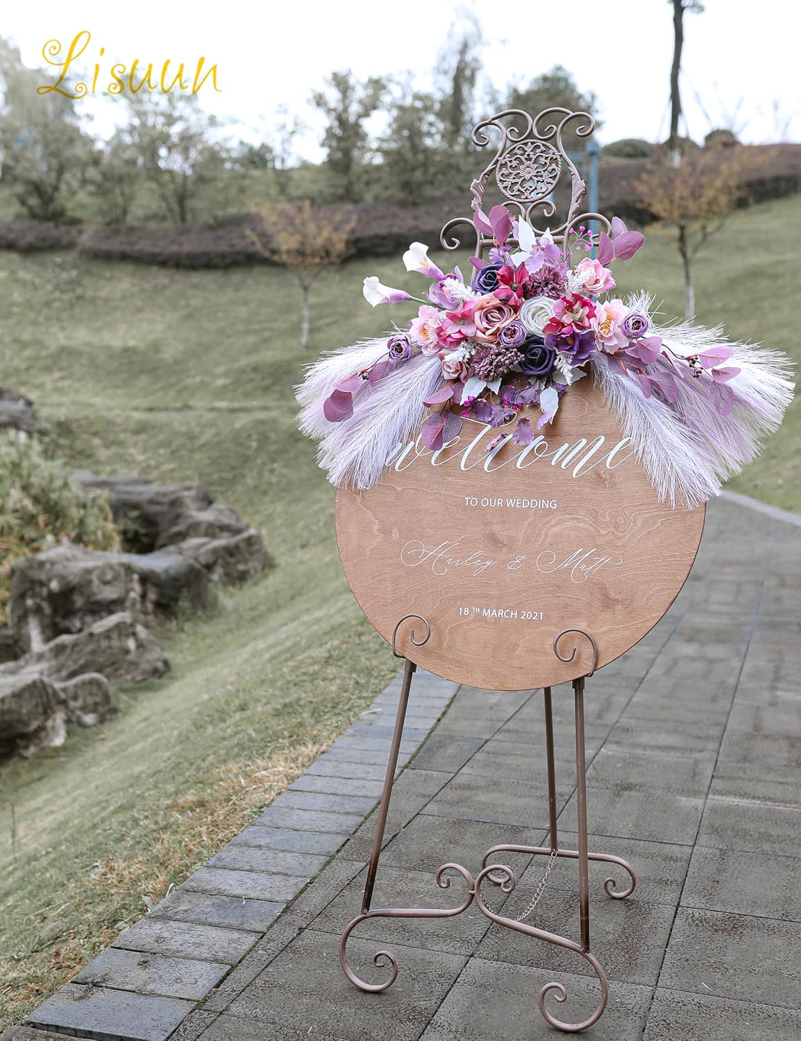 Wedding Arch Flowers, Artificial Flowers for Decoration, Large Flower Swag for Boho Styles Wedding Ceremony Floral Decor - Pack of 2