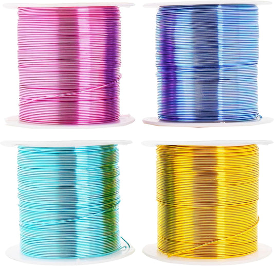 Mandala Crafts 18 Gauge Anodized Aluminum Craft Wire for Jewelry Making - 400 FT Colored Flexible Pastel Wire - Bendable for Bonsai Armature Crafting Sculpting
