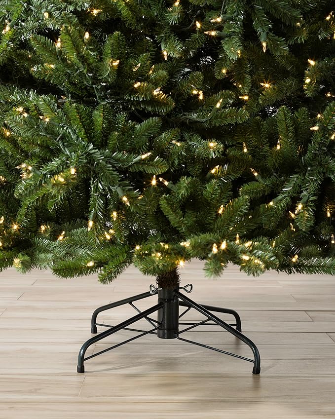 Balsam Hill 7ft Pre-Lit Classic Blue Spruce - Artificial Christmas Tree with 850 Clear Incandescent Lights, Easy Plug Technology, Premium Stand for Indoor Holiday Decorating