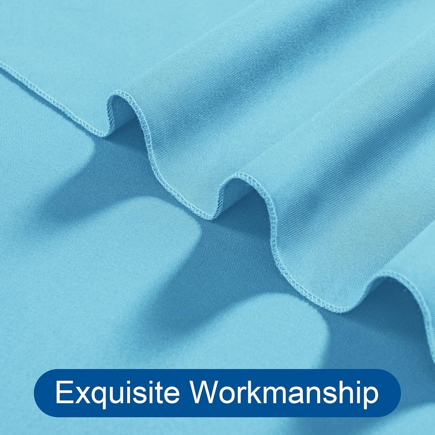 DWCN 10x10 FT Backdrop Curtains for Parties, Photography Backdrop Drapes with Rod Pockets for Wedding Decorations Stage Birthday Family Gatherings, 2 Panels 5ft x 10ft, Baby Blue