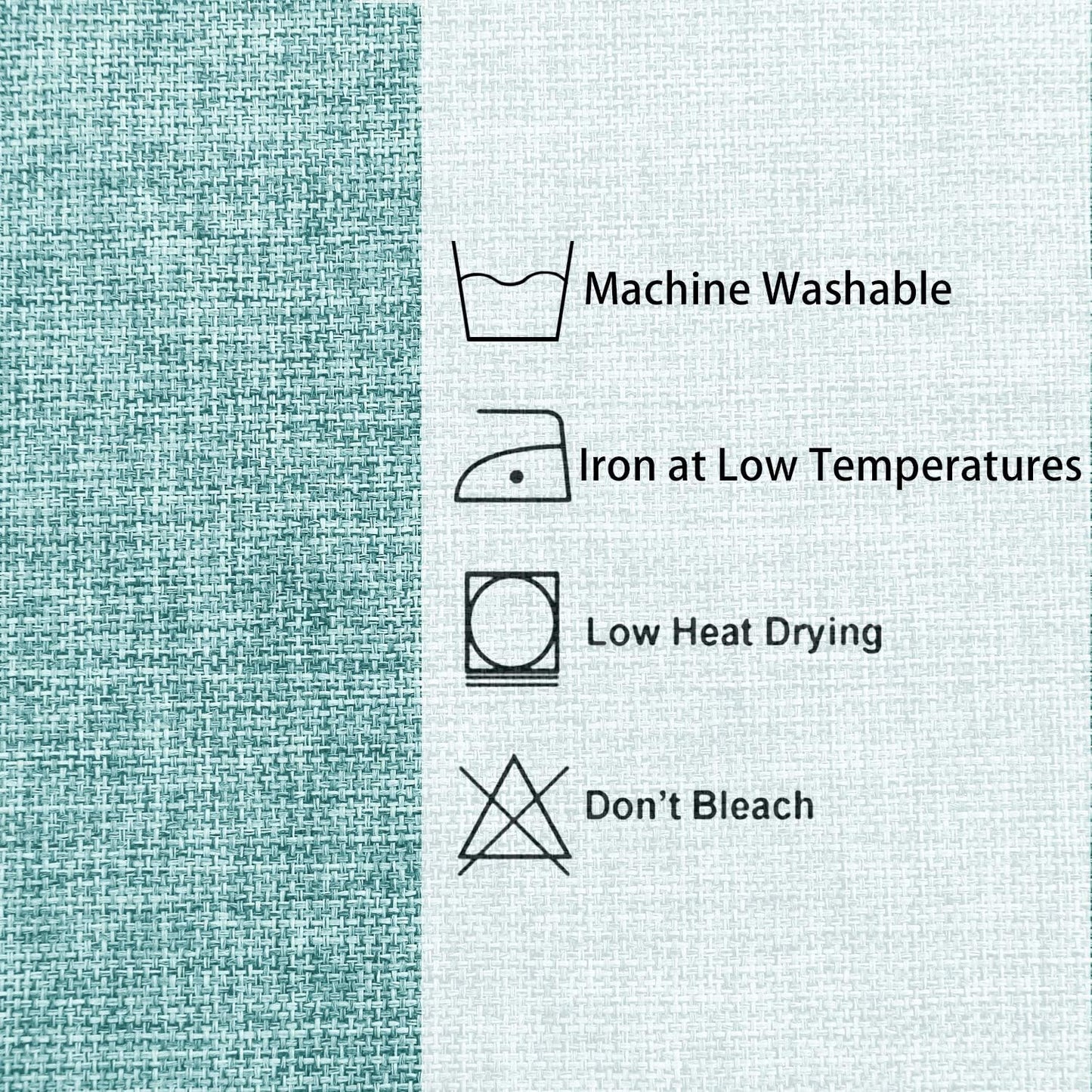 Hiasan Faux Linen Rectangle Tablecloth - Wrinkle and Stain Resistant Washable Table Cloth for Kitchen Dining Room Holiday Table Cover for Party Dinner, Aqua, 90 x 132 Inch