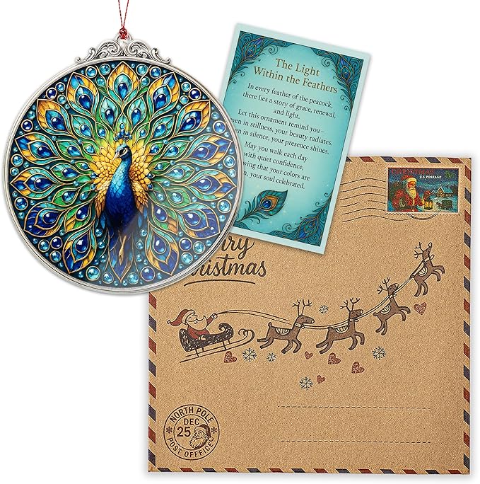 ALCARIN Peacock Gifts for Women, Men – Vibrant Peacock Decor for Home, Peacocks Lovers Gift Idea, Unique Acrylic Suncatcher Ornament, Christmas Birthday Gifts for Mom, Sister, Friend