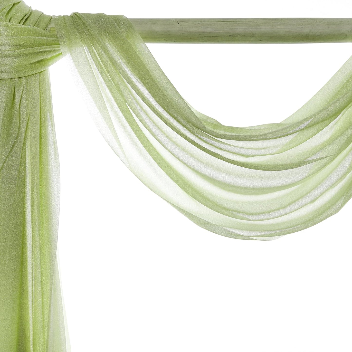 VDS Pack of 1 Panel (30 Inch X 40 Feet) Wedding Arch Draping Fabric Sheer Chiffon Fabric Drapery for Wedding Ceremony Reception Swag Backdrop Canopy Chuppah ARBO Altars Decoration (Sage Green)