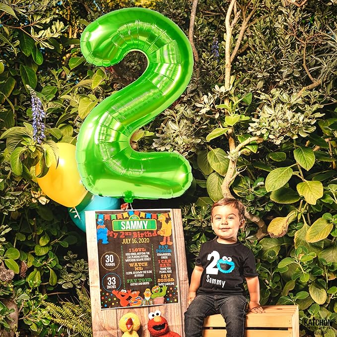 KatchOn, Light Green 2 Balloon Number - 40 Inch | Green Number 2 Balloon for Two Rex Birthday Decorations Boy | Green Two Balloon | 2 Year for Dinosaur Party Decorations 2 Year Old Boy