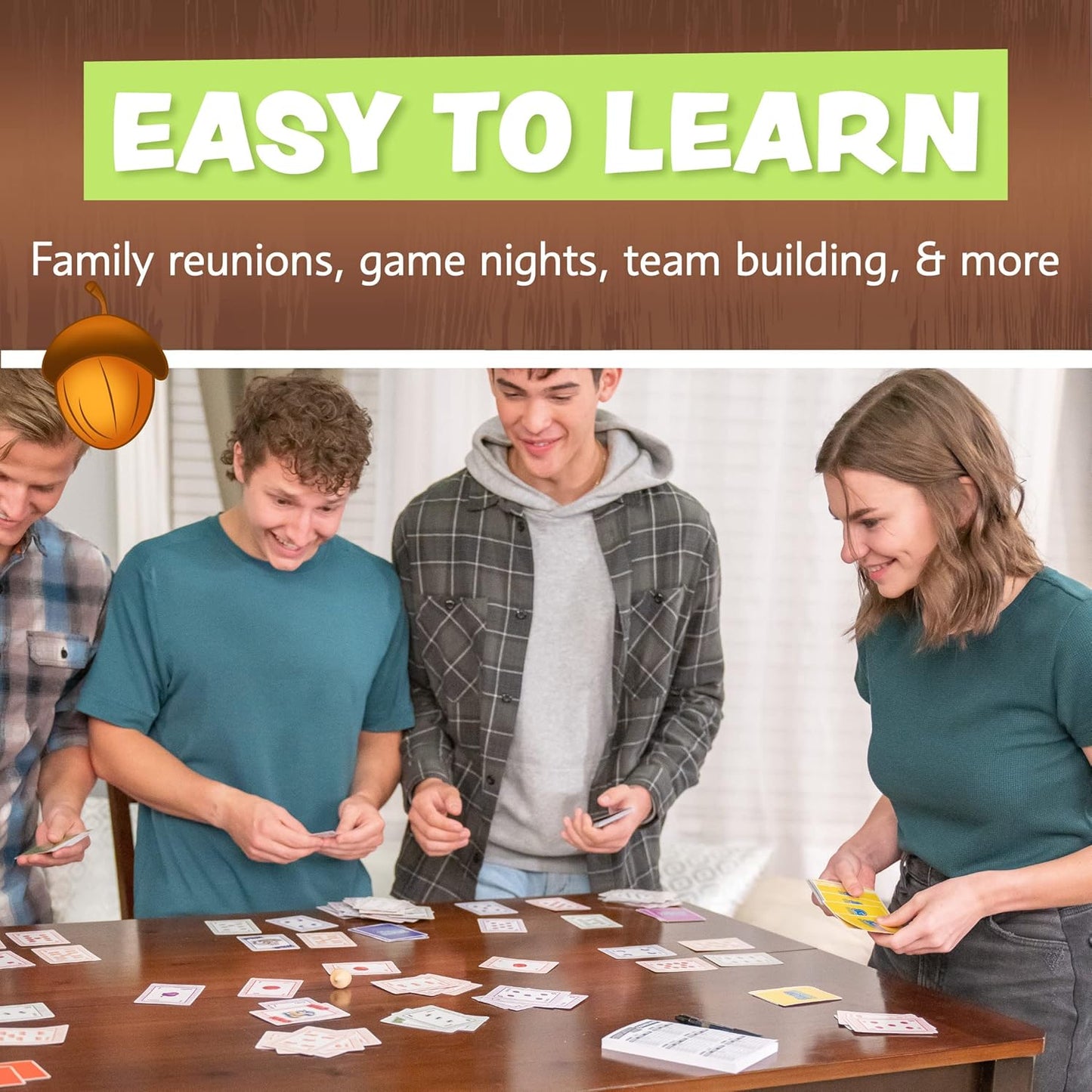Squirrel Products Completely Nuts Fast Paced Party Game, Card Game for 2-12 Players Ages 8 and Up, Free for All Card Game for Family Game Night
