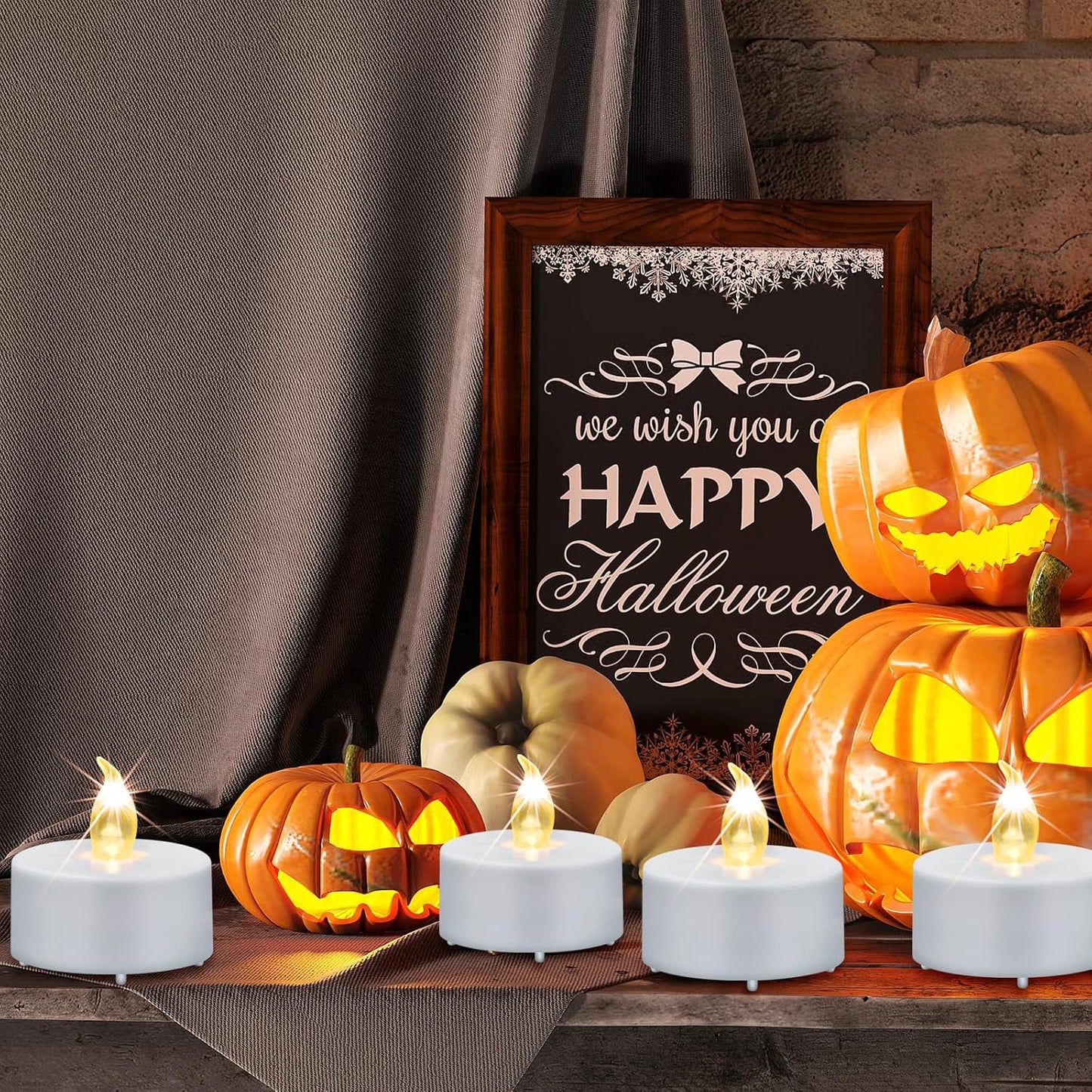 LED Tea Lights Candles- 12PACK Warm Yellow Flameless Candles Realistic and Bright Flickering Long Lasting 200Hours for Holiday Celebration,Party,Home Decoration,Battery Operated