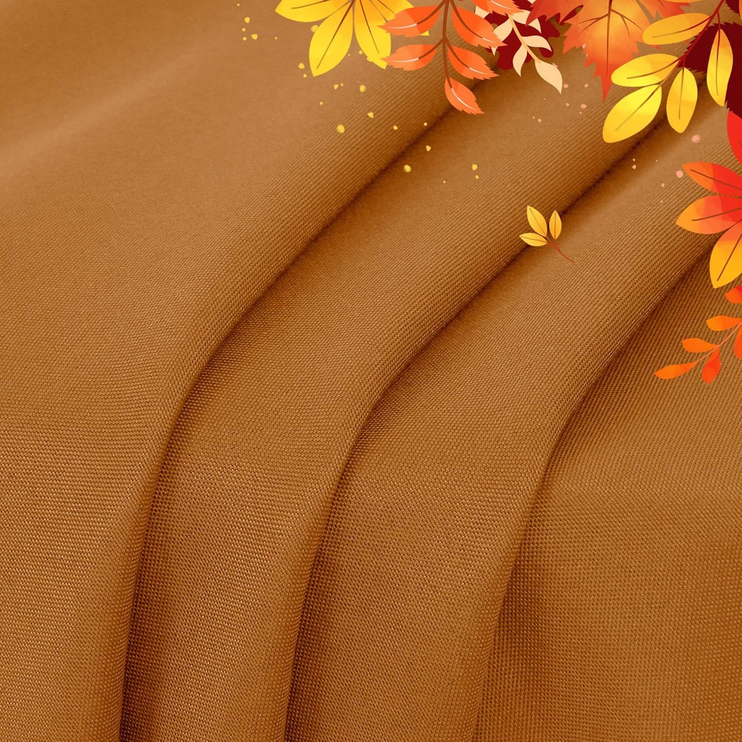 sancua Round Tablecloth 90 Inch - Water Resistant Spill Proof Washable Polyester Fall Table Cloth Decorative Fabric Table Cover for Dining Tables, Thanksgiving Parties and Camping, Bronze