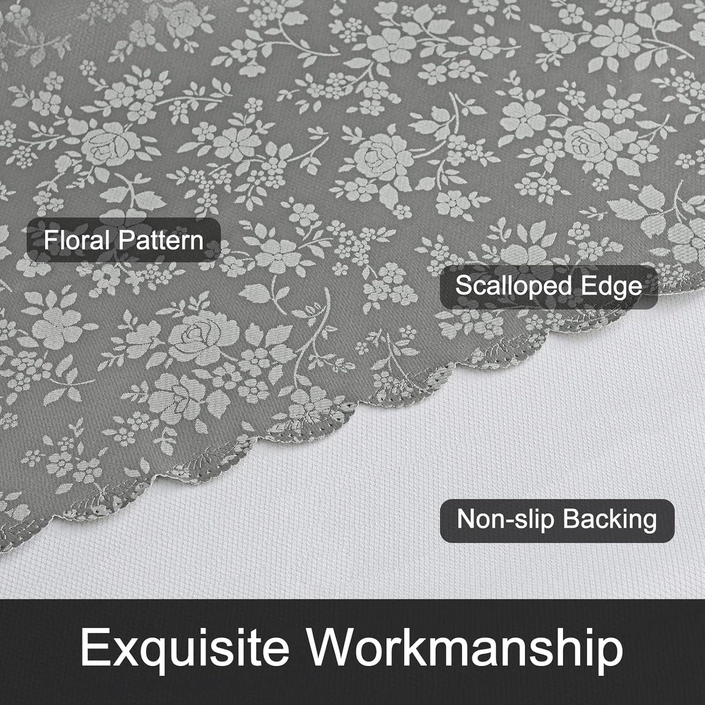 Smiry Rectangle Table Cloth, Waterproof Heavy Duty Vinyl Tablecloths, Wipeable Washable Table Cover for Kitchen and Dining Room (Grey, 60" X 140")