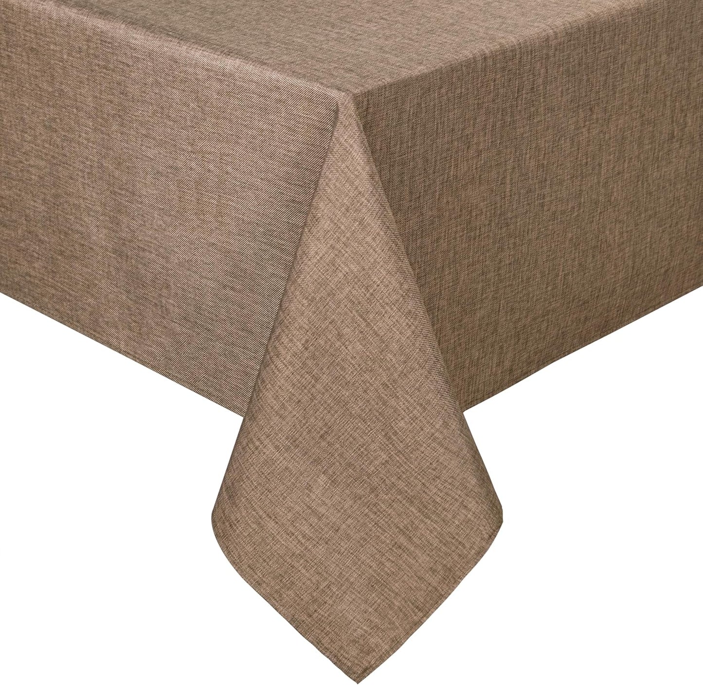 Hiasan Faux Linen Square Tablecloth - Wrinkle and Stain Resistant Washable Table Cloth for Kitchen Dining Room Holiday Table Cover for Party Dinner, Khaki, 60 x 60 Inch