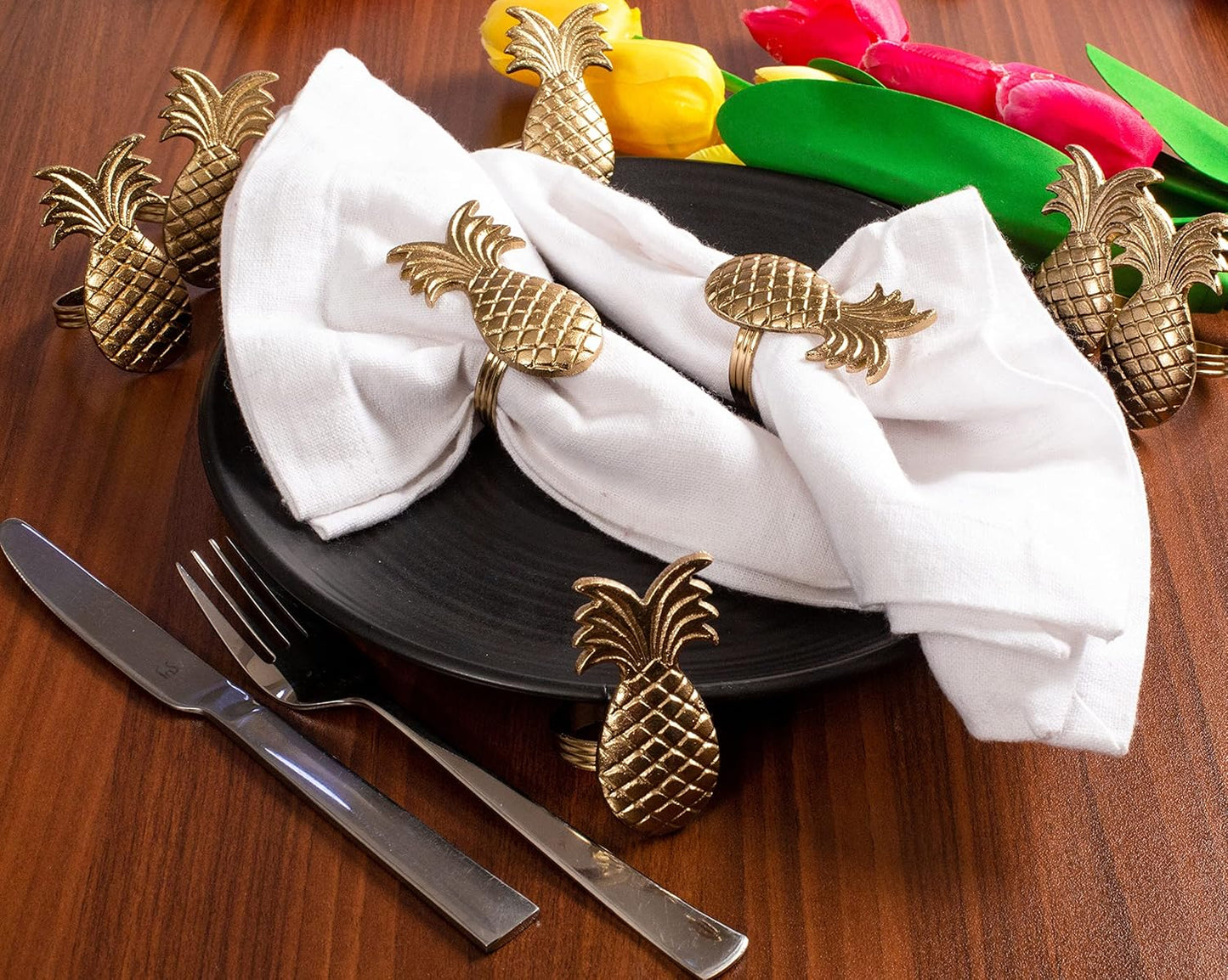 Elegant Metal Napkin Holders for Dining Table Decor - 12 Pack Pumpkin Lightweight Metal Napkin Rings for Party, Weddings, Family Gatherings & Everyday Use (Gold)- ALPHA Living HOME