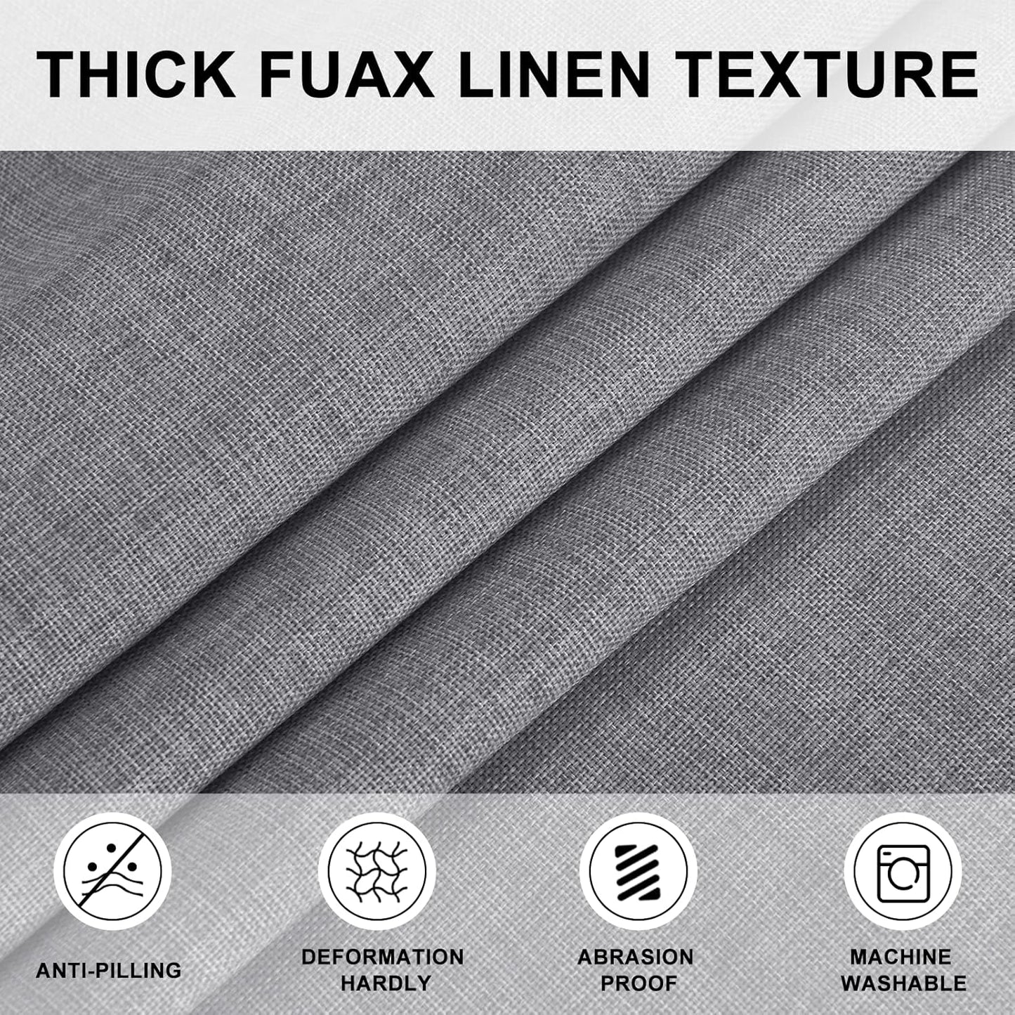 Hiasan Round Tablecloth 60 Inch - Wrinkle and Stain Resistant Washable Polyester Fabric Table Cloth for Patio Dining Room Kitchen Party, Grey