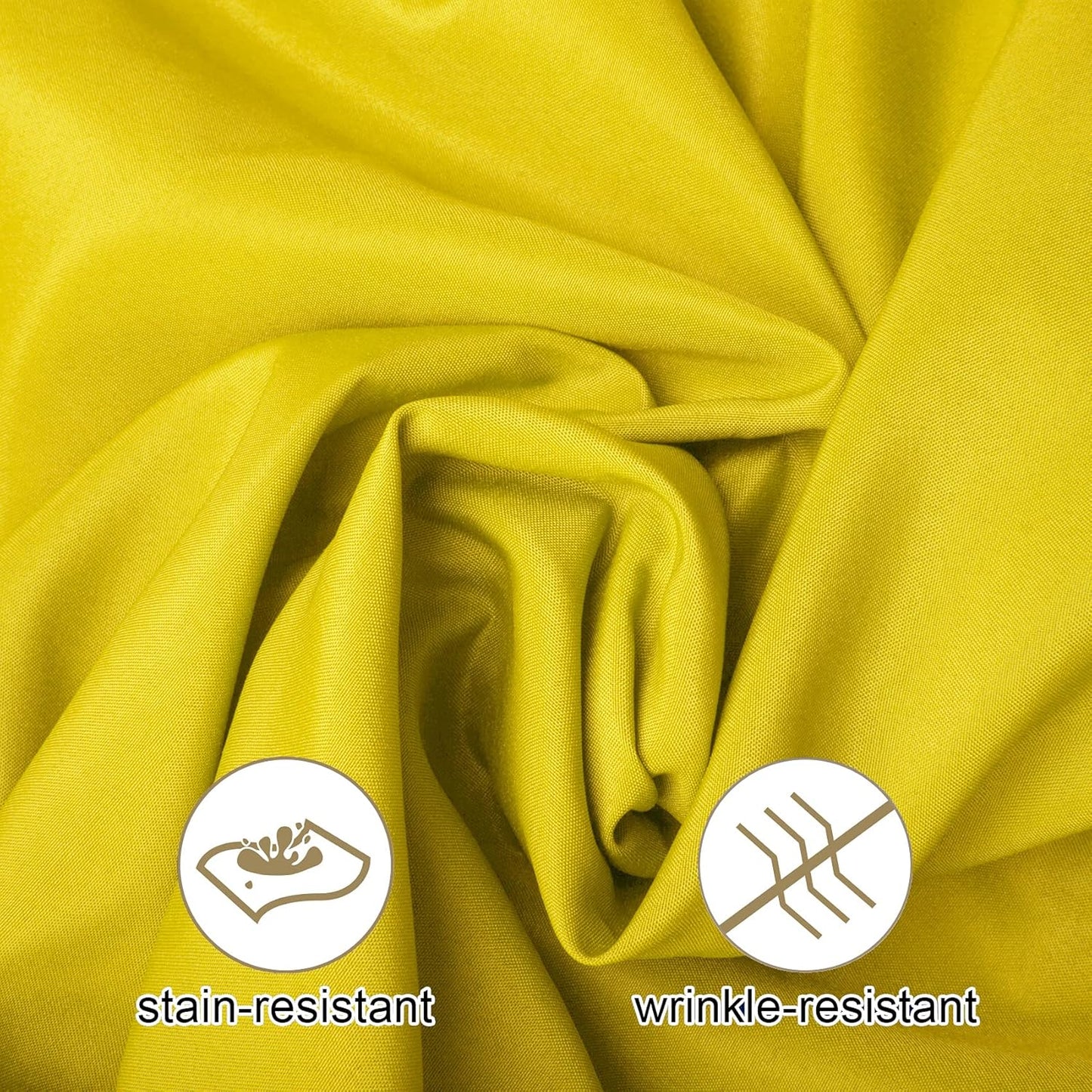 Ascoza 2pack 70 Inch Yellow Round Tablecloth in Washable Polyester Fabric for Wedding/Banquet/Restaurant/Parties…