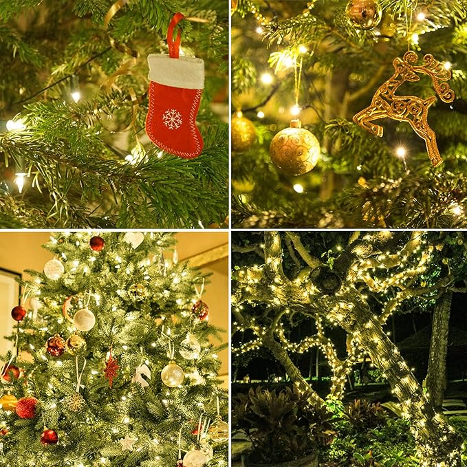 100-Count Warm White LED Christmas String Lights, 35 Ft Green Wire, UL Certified Connectable, Mini Xmas Lights Outdoor or Indoor (Warm White)