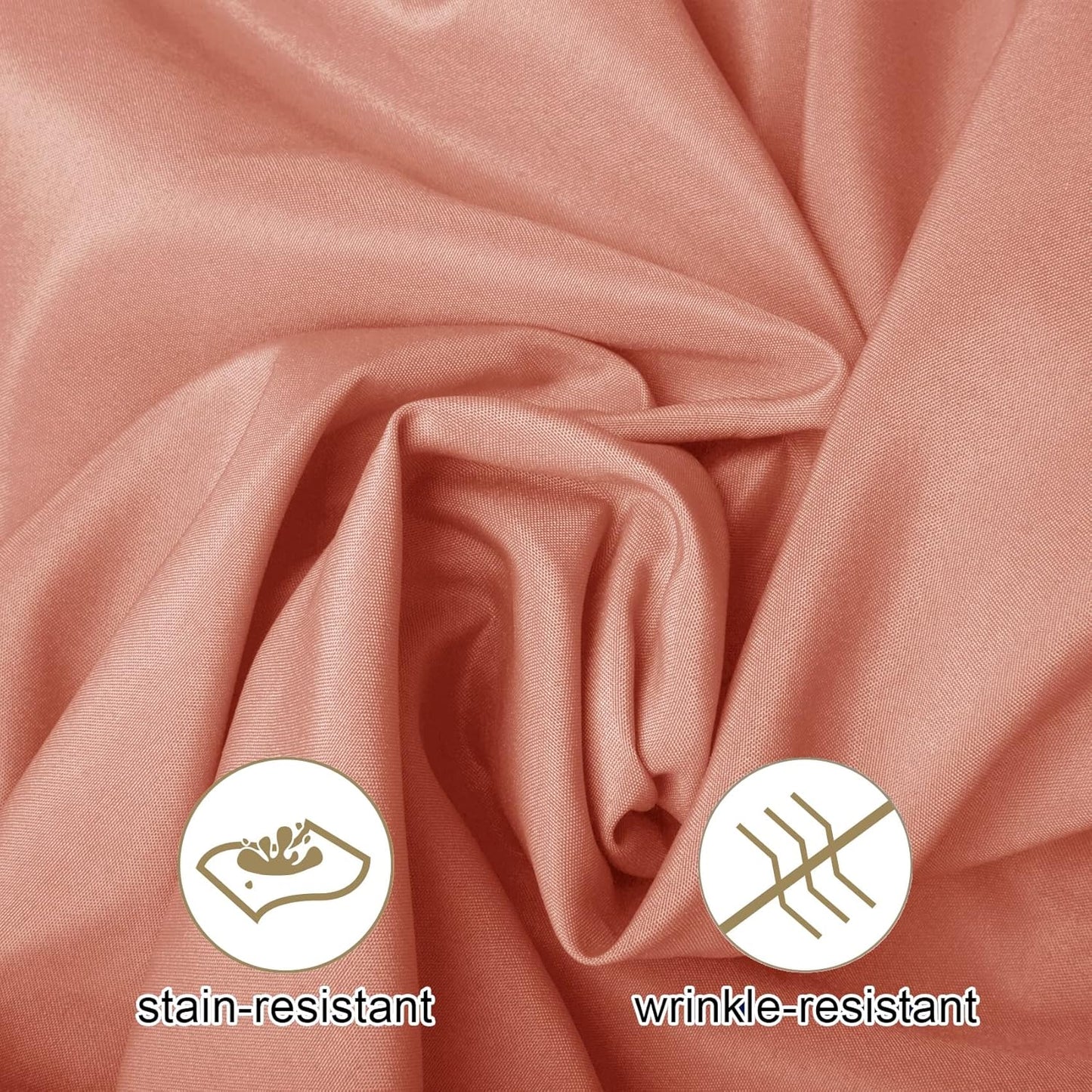 Ascoza 2pack 90x156 Inch Dusty Pink Rectangular Tablecloth 6 Feet Table Cloth in Polyester Fabric for Wedding/Banquet/Restaurant/Parties