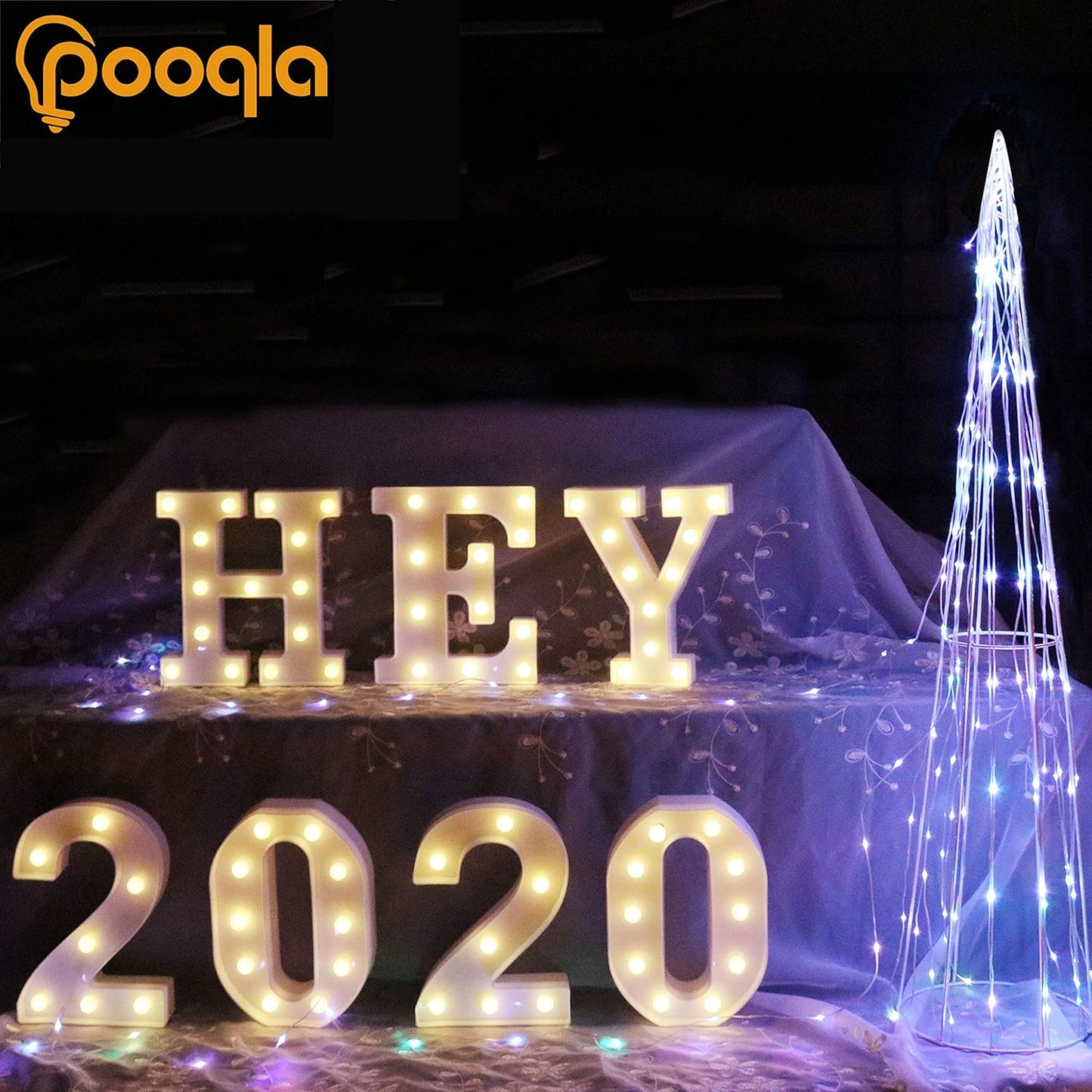 Pooqla LED Marquee Letter Lights Sign, Light Up Alphabet Letter for Home Party Wedding Decoration N
