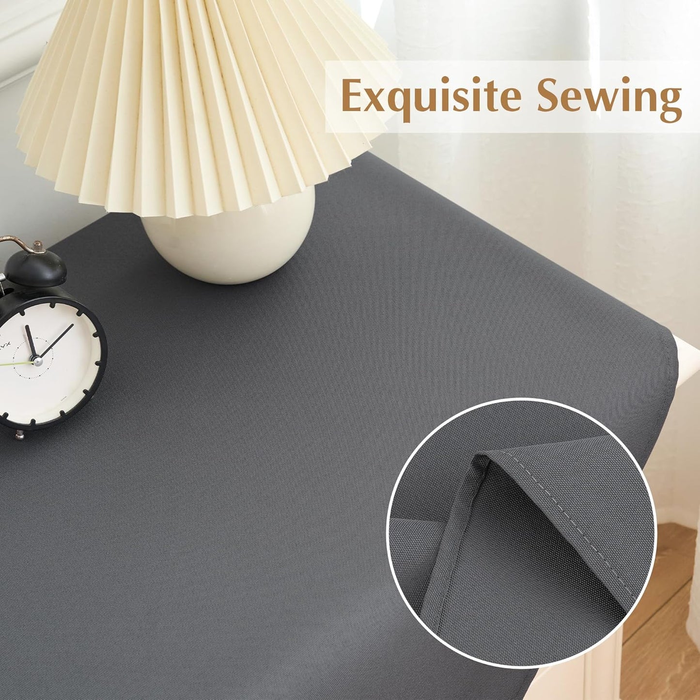 2 Pack Small Square Table Cloth 24X24 Inch Grey Washable Fabric Tablecloth Polyester Solid Table Cover for Night Stand End Table Side Table Outdoor Indoor