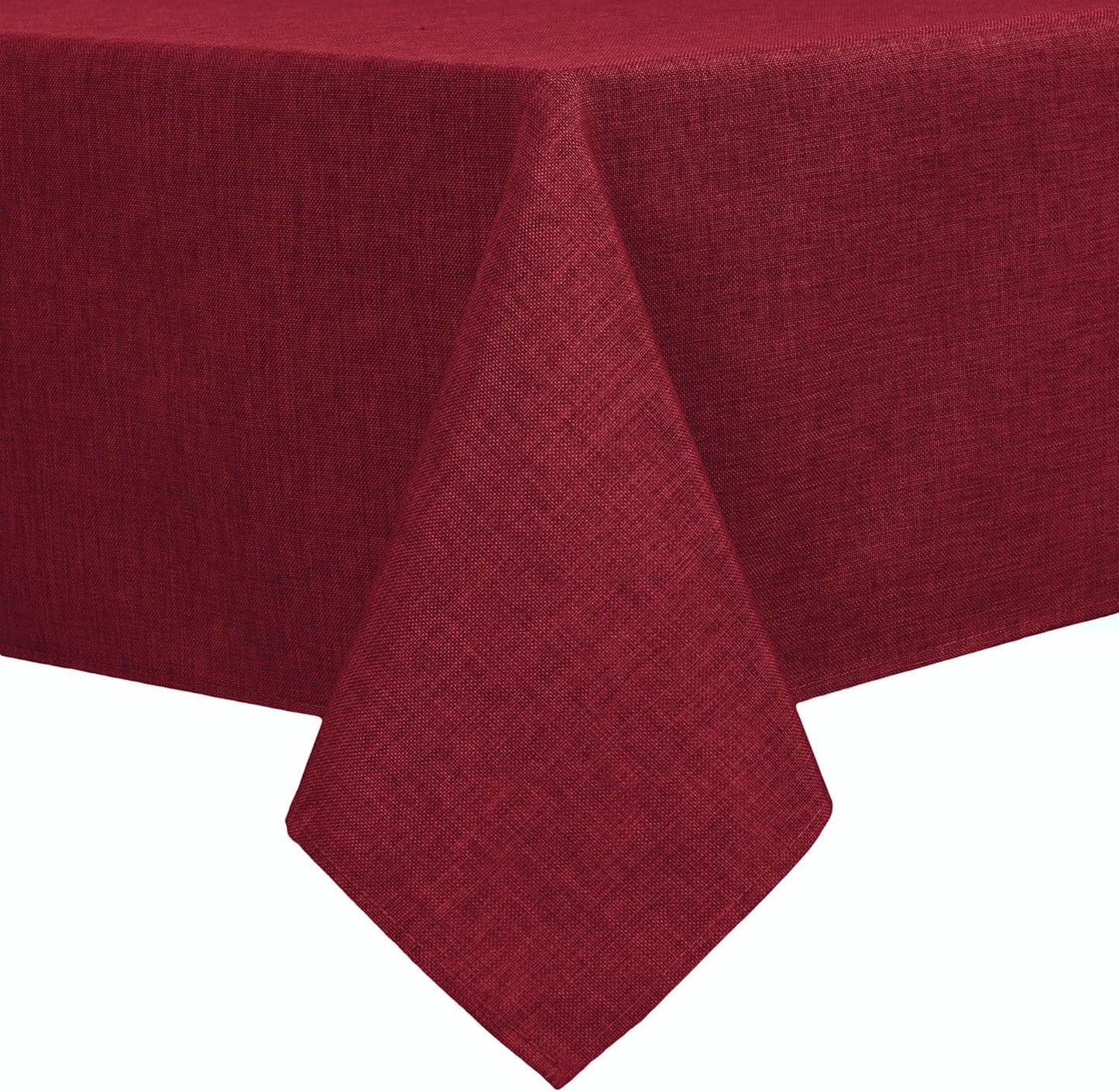 Hiasan Faux Linen Square Tablecloth - Wrinkle and Stain Resistant Washable Table Cloth for Kitchen Dining Room Holiday Table Cover for Dinner, Red, 30 x 30 Inch