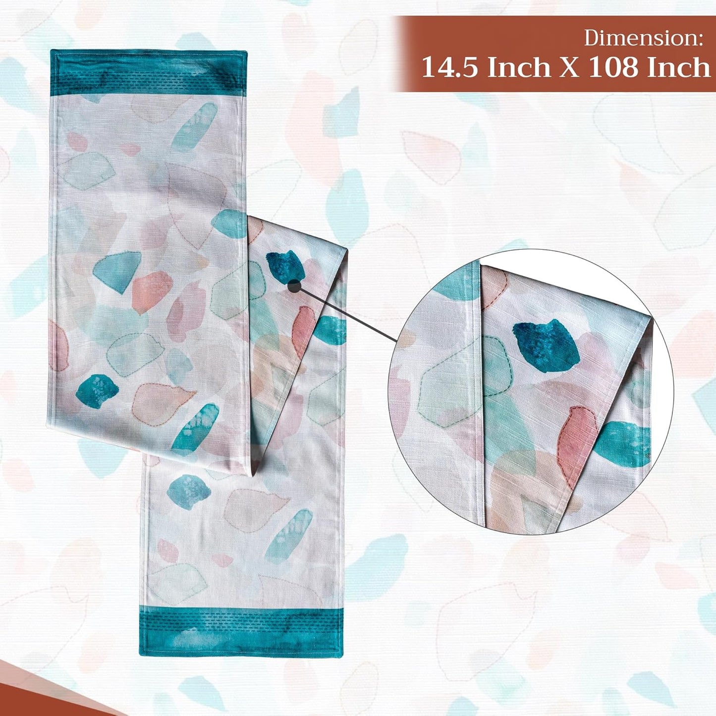 Maison d' Hermine Table Runner 100% Cotton Double Layer Table Runners 108 inches Long Decorative for Home Kitchen Dining Party Wedding Bridal Shower Spring Summer (Summer Picnic, 14.50" x 108")