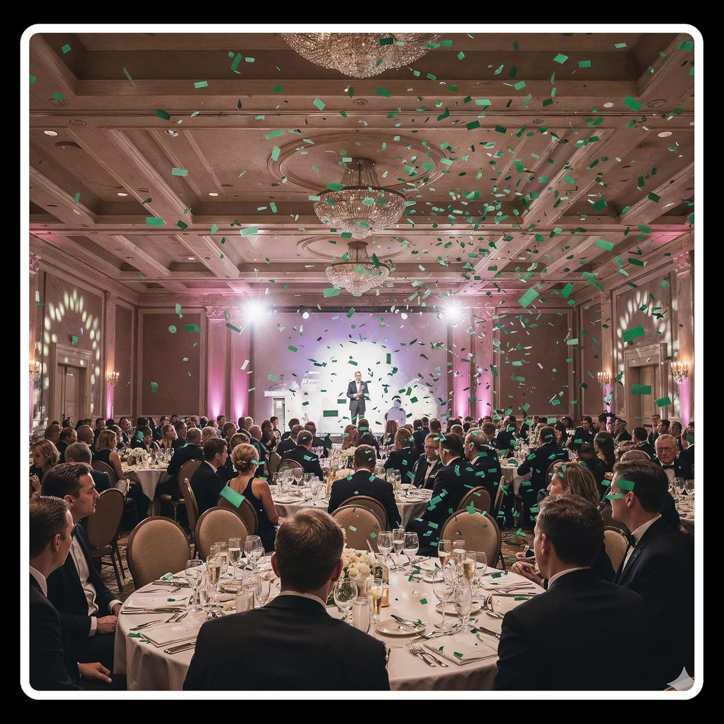 Rectangular Biodegradable Confetti – Dark Green Fluttering Tissue Paper Confetti for Cannon and Launcher use - Wedding Confeti, Birthday, Parties and Live Events - 1 lb, 16 oz