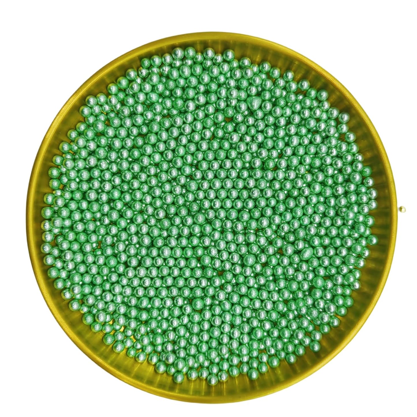 Edible Silver Green Pearl Sugar Sprinkles Candy 4mm Mini Pearls Cake Decorations Cupcake Toppers Cookie Decorating Perfect for Wedding Party Valentine Halloween Christmas Supplies 3OZ