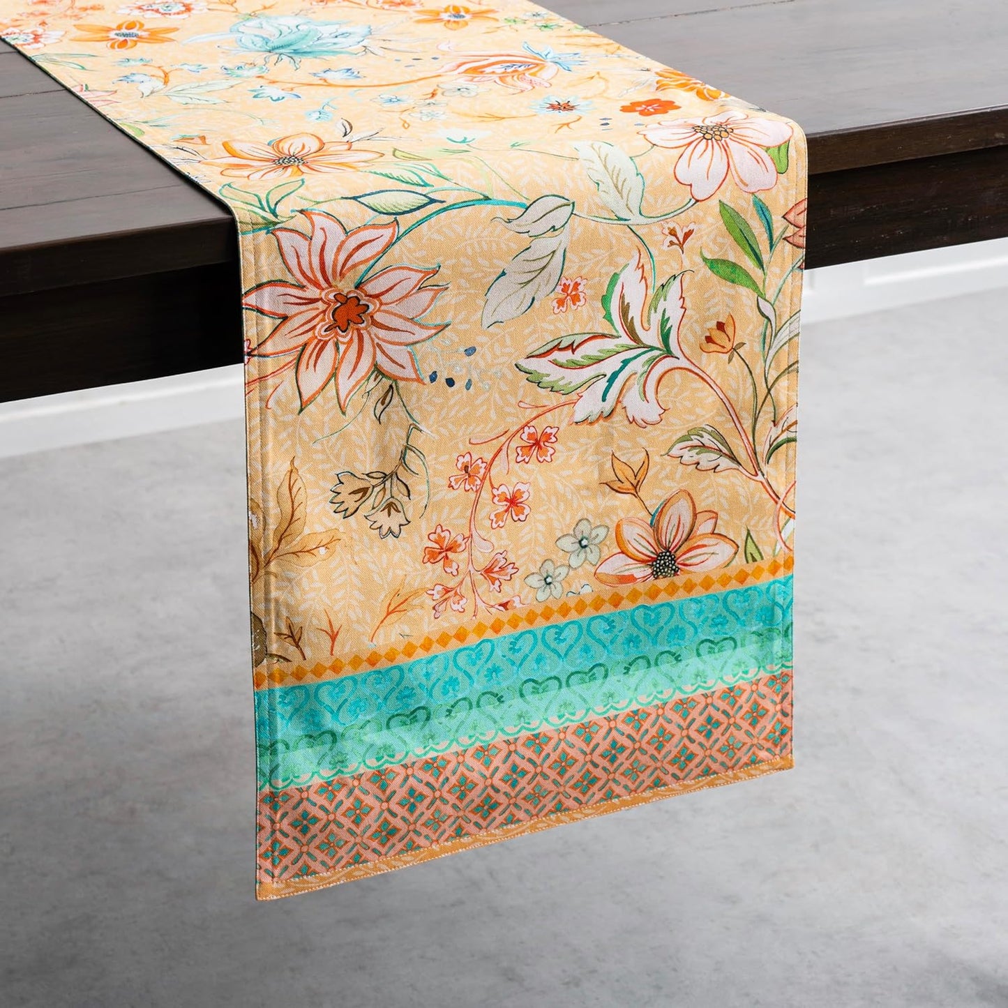 Maison d' Hermine Table Runner 100% Cotton Double Layer Table Runners 72 inches Long Decorative for Home Kitchen Dining Party Wedding Bridal Shower Spring Summer (Luxury Loft – Peach, 14.50" x 72")