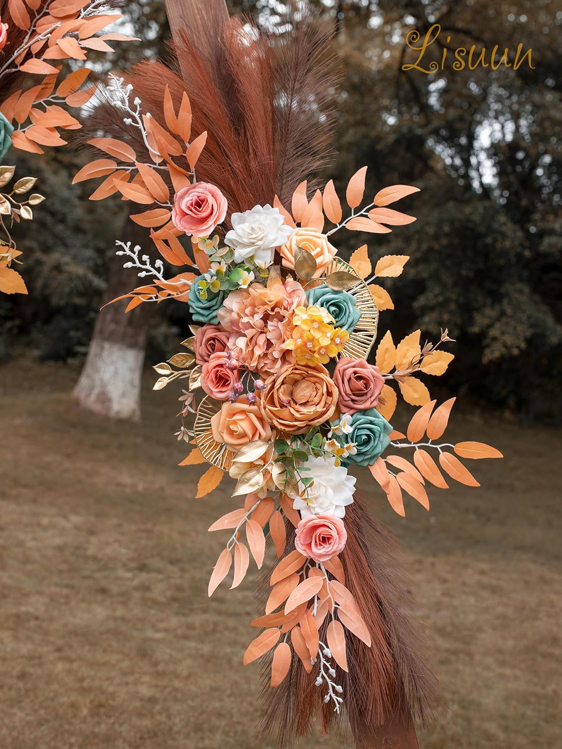 Wedding Arch Flowers, Artificial Flowers for Decoration, Large Flower Swag for Boho Styles Wedding Ceremony Floral Decor - Pack of 2