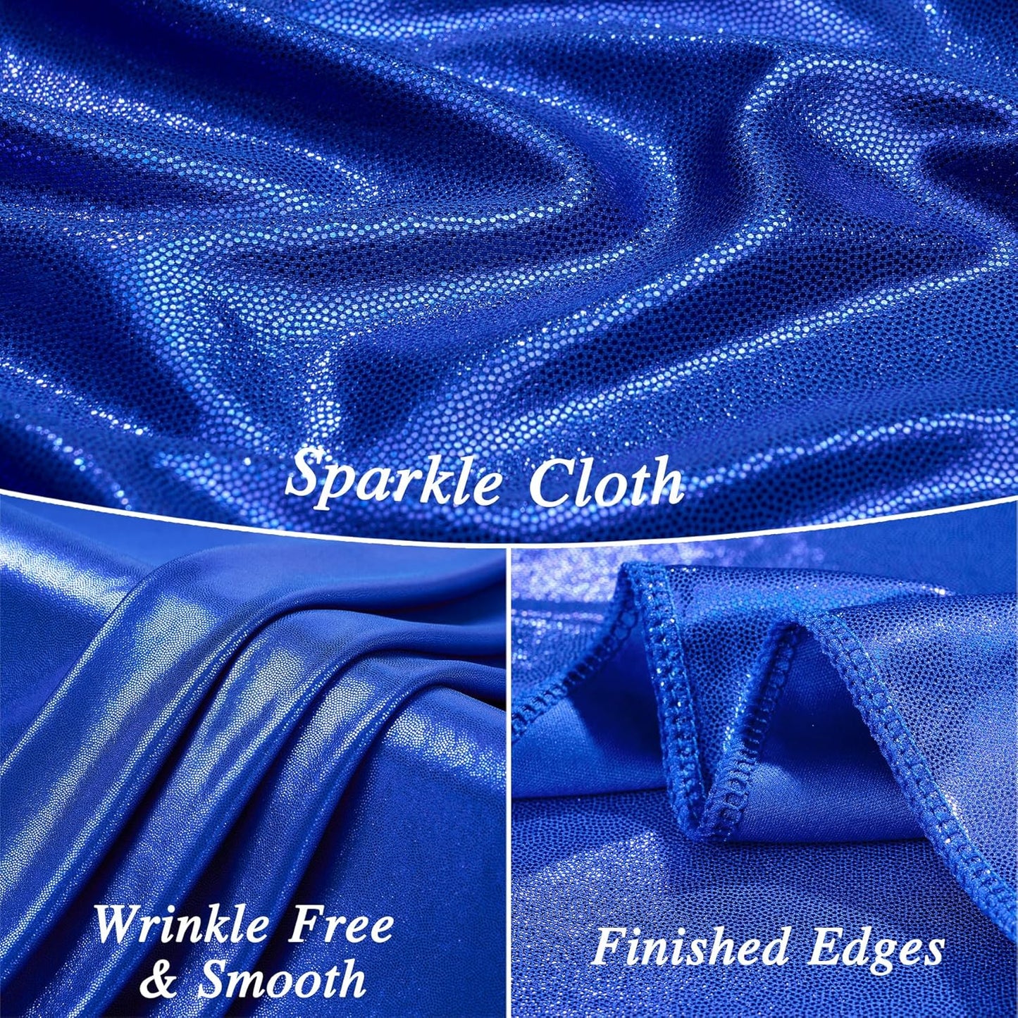 10x10 ft Royal Blue Sequin Backdrop Curtain Panels for Parties, Wrinkle Free Glitter Photo Backdrop Drapes 2 Panels 5x10FT Shimmer Back Drop Cloth for Wedding Birthday Christmas Photography Background