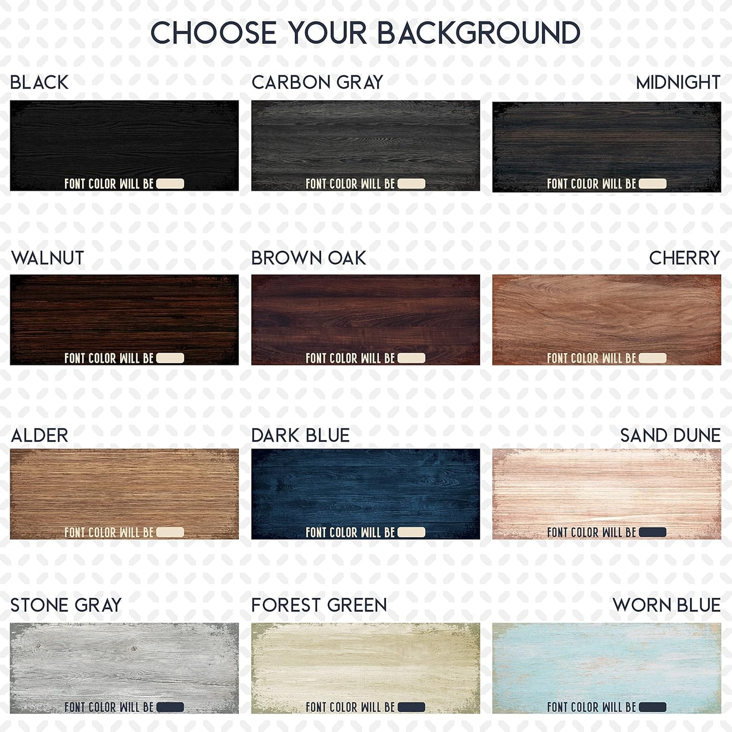 Personalized Signs for Home, Custom Sign with Any Text, 3 Sizes - 12 Background Options & 8 Fonts - Customizable Sign 18X7