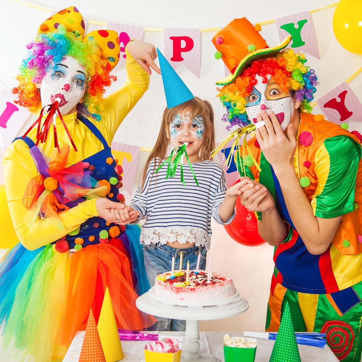 12 Pcs Glitter Noise Makers Metallic Fringed Party Blower for Adults Birthday Graduation New Years Party Favors Supplies (Green)