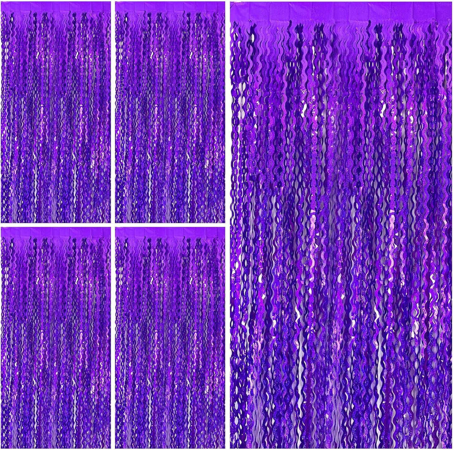 Tinsel Foil Fringe Curtains Wavy Backdrop for Parties Sparkle Metallic Wavy Foil Fringe Backdrop Curtain for Party Decorations Photo Booth Props for Birthday Graduation Wedding