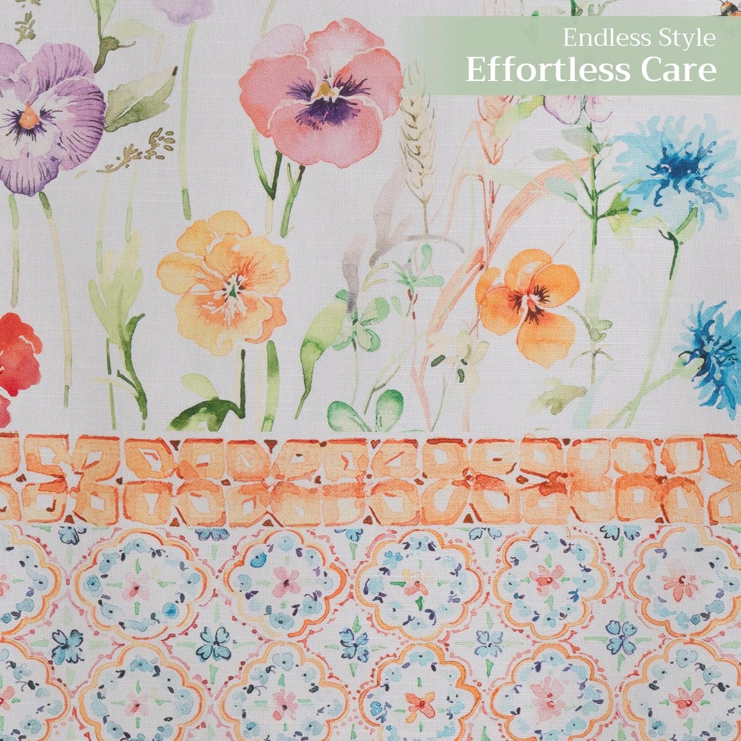 Maison d' Hermine Table Runner 100% Cotton Double Layer Table Runners 108 inches Long Decorative for Home Kitchen Dining Party Wedding Bridal Shower Spring Summer (Summer Whisper , 14.50" x 108")