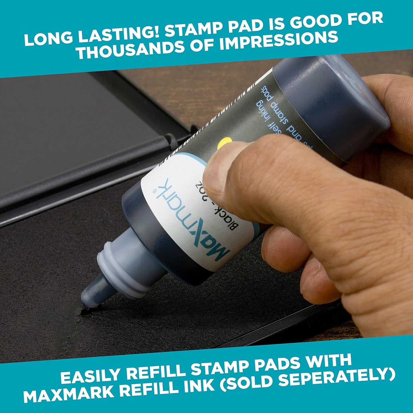 MaxMark Large Red Stamp Pad - 2-3/4" by 4-1/4" - Premium Quality Felt Pad