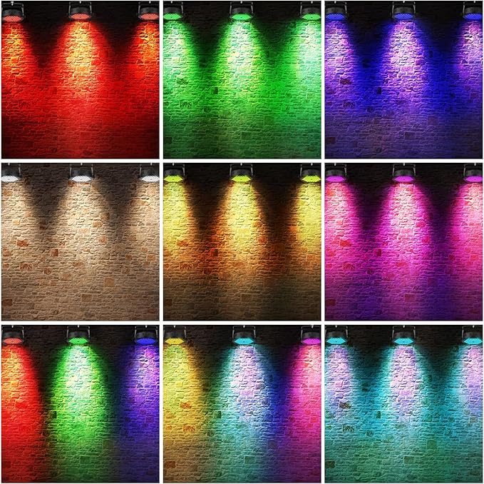 Battery Powered Stage Par Lights - 2Pack 90W 60LED RGB Color Mixing - Rechargeable Par 5 Hours Working Time - Remote & DMX Control - Uplights for DJ Event Wedding Party Church Music Band Performance
