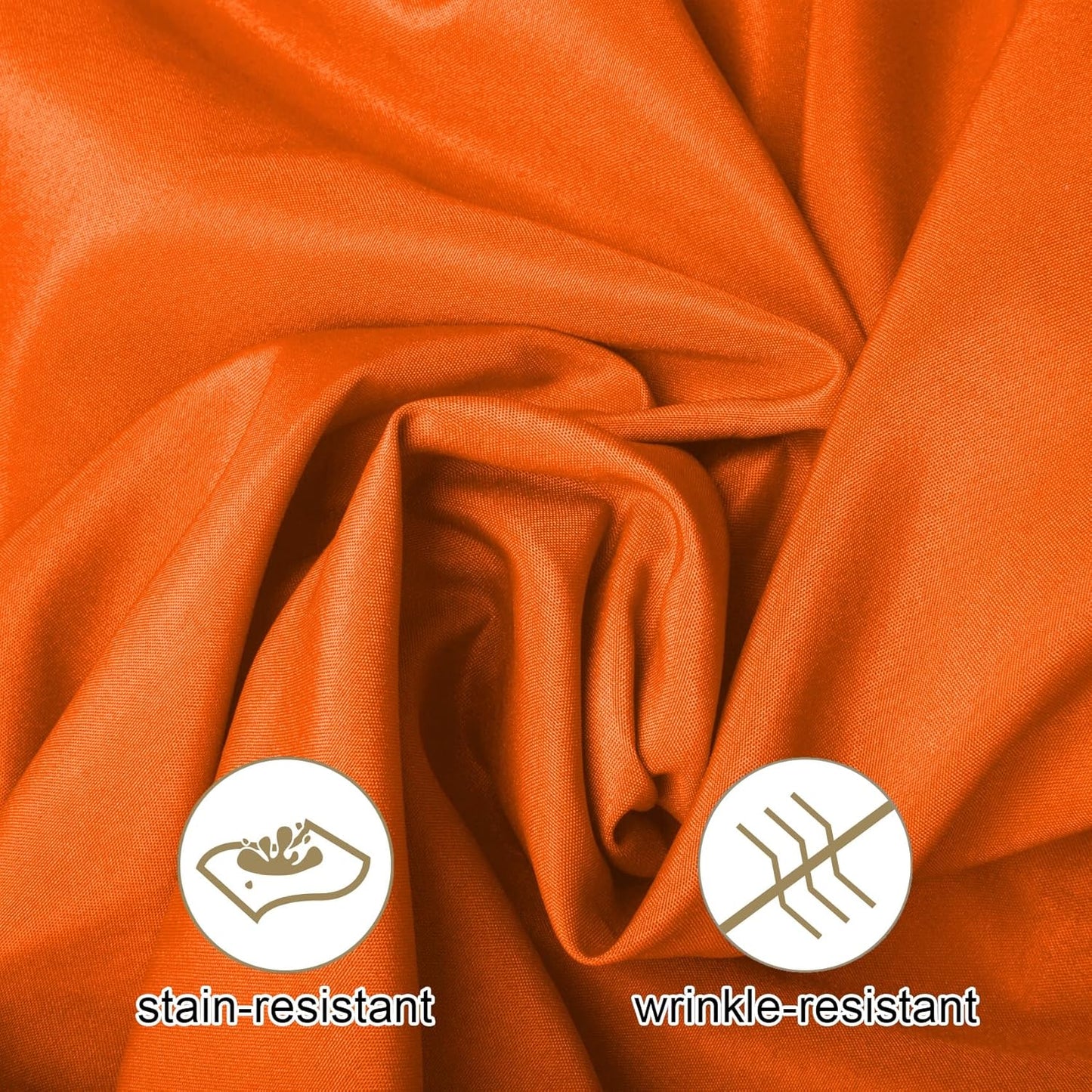 Ascoza 2pack 90 Inch Orange Round Tablecloth in Washable Polyester Fabric for Wedding/Banquet/Restaurant/Parties