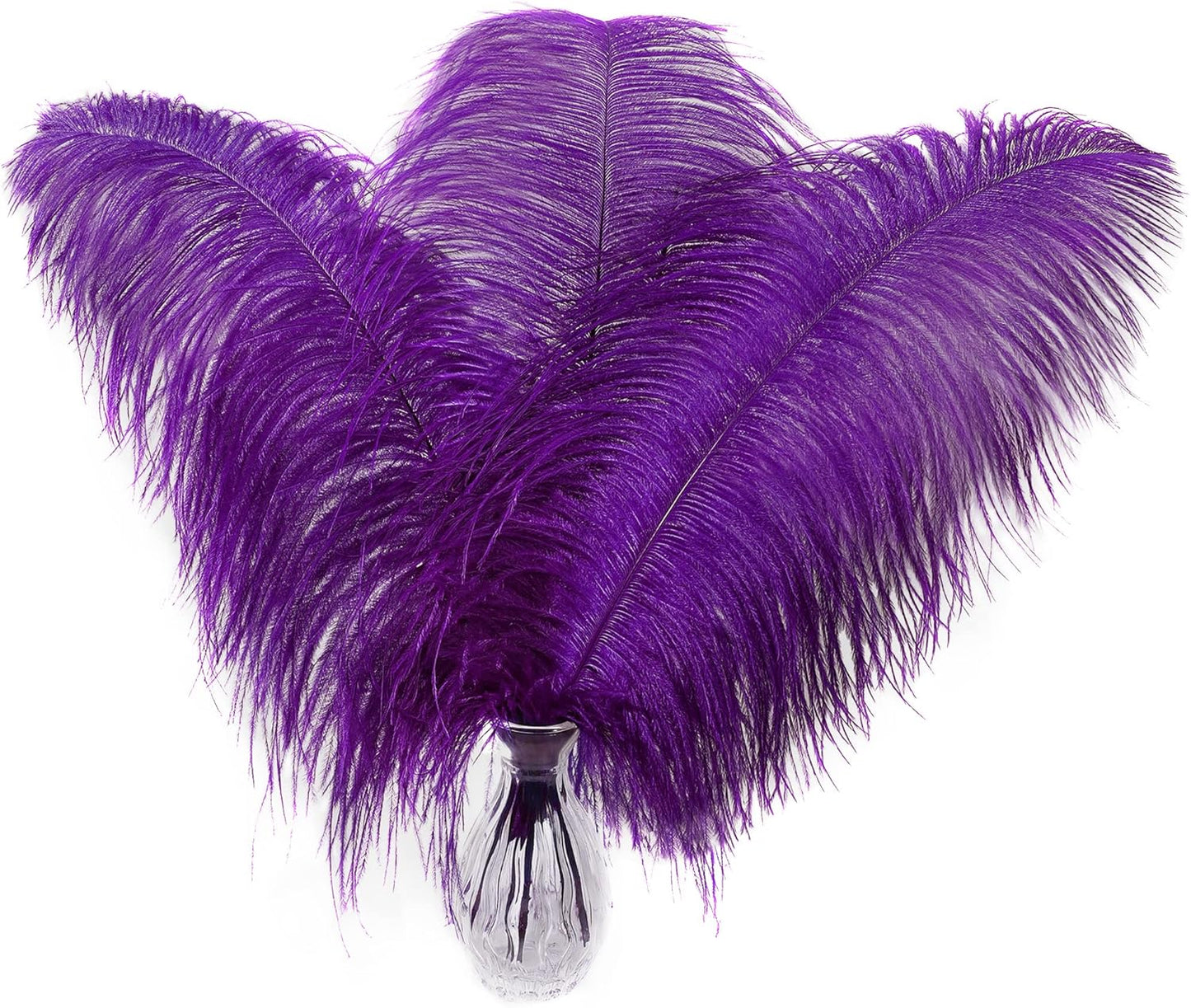 Larryhot Purple Large Ostrich Feathers - 10pcs 16-18 inch Natural Feathers for Vase and Wedding Party,Christmas Decor(Purple)