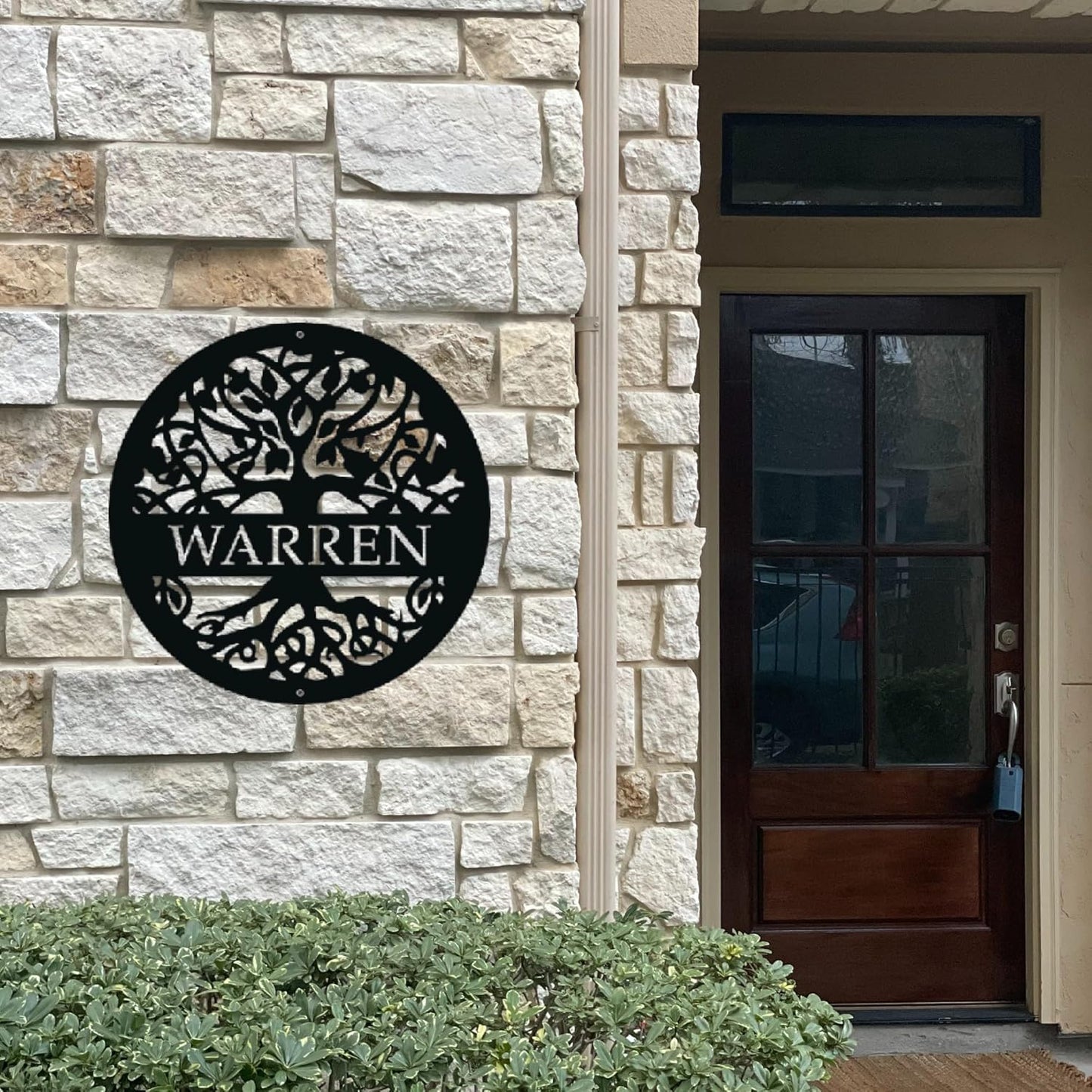 Personalized Tree of Life Metal Sign, Custom Last Name Signs Family Monogram, Made in USA